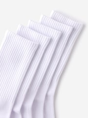 Cotton On White Essential Crew Socks 5 Pack - Image 3 of 3