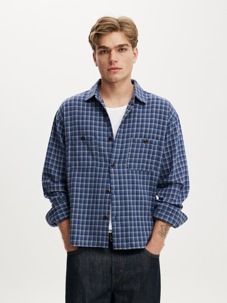 Blau - Cotton On Richmond Long Sleeve Shirt - Bild 1 von 4 Blau - Cotton On Richmond Long Sleeve Shirt - Bild 1 von 4