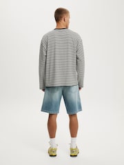 Cotton On Blue Baggy Denim Shorts - Image 4 of 5
