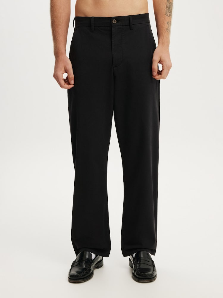 Cotton On Black Baggy Chino Trousers - Image 1 of 5 Cotton On Black Baggy Chino Trousers - Image 1 of 5
