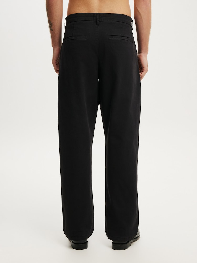Cotton On Black Baggy Chino Trousers - Image 2 of 5 Cotton On Black Baggy Chino Trousers - Image 2 of 5
