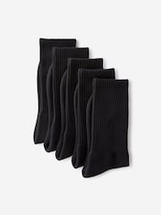 Cotton On Black Essential Crew Socks 5 Pack - Image 3 of 3