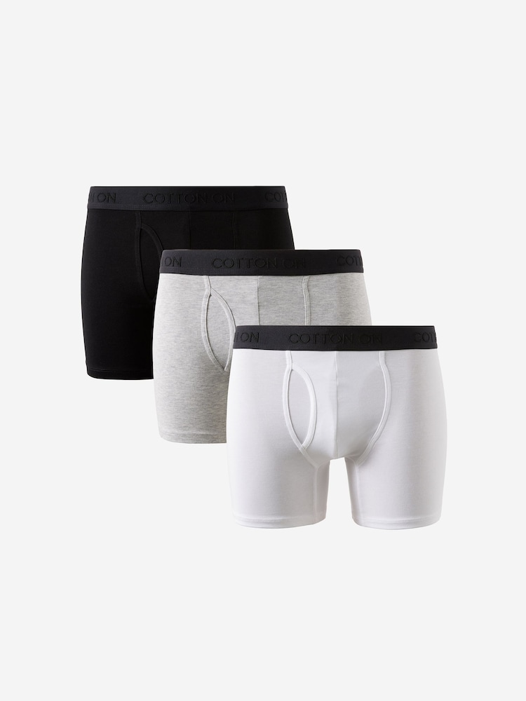 Μαύρο/Ανοιχτό γκρι Μαρέν/Λευκό - Cotton On Mens Cotton Boxer Briefs 3 Pack - Εικόνα 1 από 3 Μαύρο/Ανοιχτό γκρι Μαρέν/Λευκό - Cotton On Mens Cotton Boxer Briefs 3 Pack - Εικόνα 1 από 3