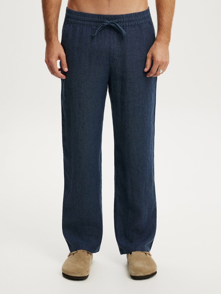 Cotton On Blue Baggy Linen Trousers - Image 1 of 5 Cotton On Blue Baggy Linen Trousers - Image 1 of 5