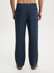 Cotton On Blue Baggy Linen Trousers - Image 2 of 5