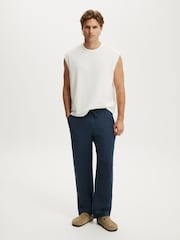 Cotton On Blue Baggy Linen Trousers - Image 3 of 5