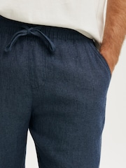 Cotton On Blue Baggy Linen Trousers - Image 5 of 5