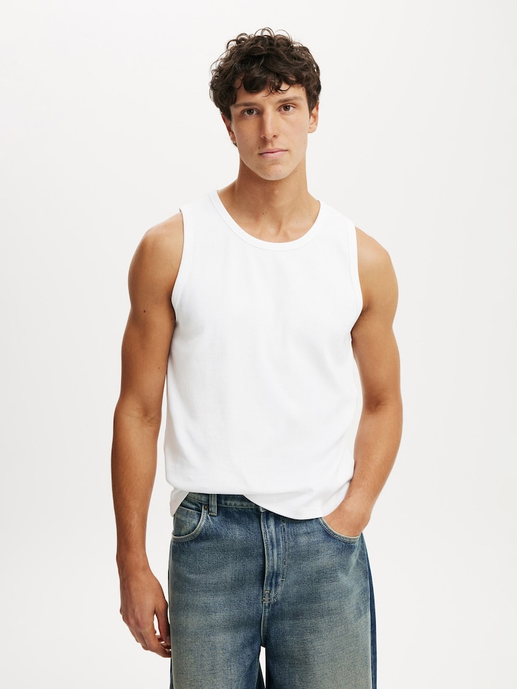 Cotton On White Rib Vests 2 Pack - Image 2 of 7 Cotton On White Rib Vests 2 Pack - Image 2 of 7