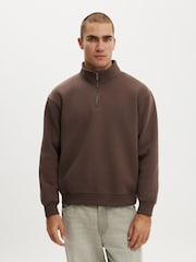 Cotton On Brown 1/4 Zip Fleece - Image 1 of 4