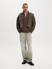 Cotton On Brown 1/4 Zip Fleece - Image 3 of 4