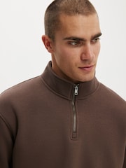 Cotton On Brown 1/4 Zip Fleece - Image 4 of 4
