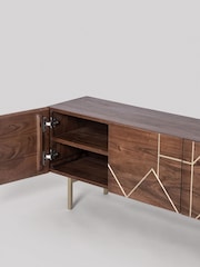 Swoon Mid Brown Jai Acacia Wood 3 Door Media Unit - Image 5 of 6