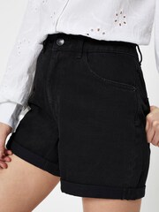 Vero Moda Black High Waist Mom Denim Shorts - Image 4 of 5