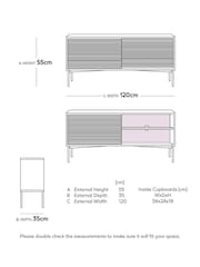 Swoon Mid Brown Weaving Acacia Wood 2 Door Media Unit - Image 3 of 8