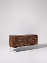 Swoon Mid Brown Weaving Acacia Wood 2 Door Media Unit - Image 7 of 8