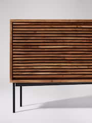 Swoon Mid Brown Weaving Acacia Wood 2 Door Media Unit - Image 8 of 8