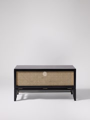 Swoon Black Raphia Acacia Wood 3 Drawer Media Unit - Image 2 of 10