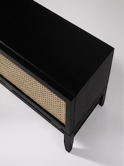 Swoon Black Raphia Acacia Wood 3 Drawer Media Unit - Image 5 of 10