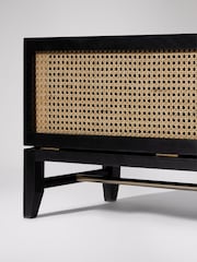 Swoon Black Raphia Acacia Wood 3 Drawer Media Unit - Image 7 of 10