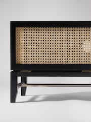 Swoon Black Raphia Acacia Wood 3 Drawer Media Unit - Image 8 of 10