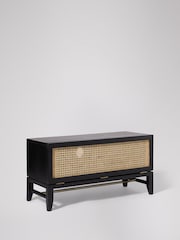 Swoon Black Raphia Acacia Wood 3 Drawer Media Unit - Image 9 of 10