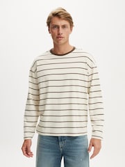 Cream - Cotton On Regular Fit Long Sleeve T-Shirt - Imaginea 1 din 5