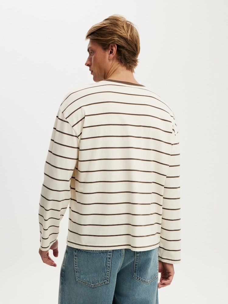 Cream - Cotton On Regular Fit Long Sleeve T-Shirt - Imaginea 2 din 5