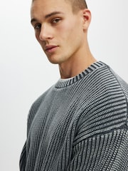 Cotton On Washed Black Box Fit Crew Knit Jumper - Image 4 of 4