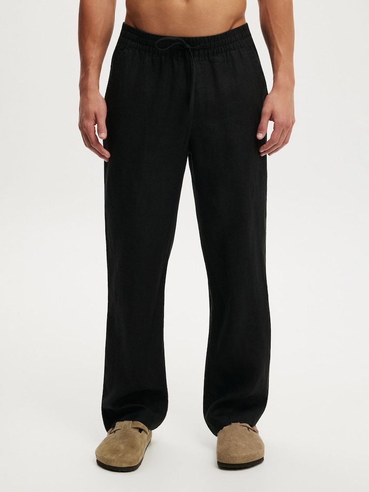 Cotton On Black Baggy Linen Trousers - Image 1 of 5 Cotton On Black Baggy Linen Trousers - Image 1 of 5