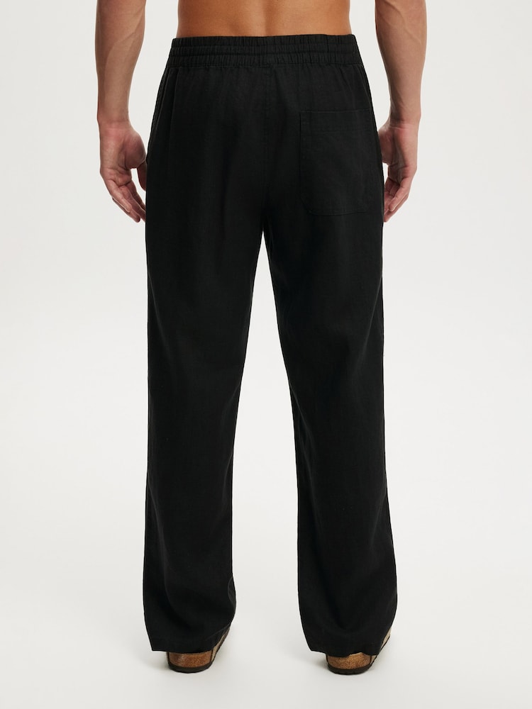 Cotton On Black Baggy Linen Trousers - Image 2 of 5 Cotton On Black Baggy Linen Trousers - Image 2 of 5