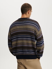 Marineblau/blau - Cotton On Box Fit Rundhals Strick Pullover - Bild 2 von 4