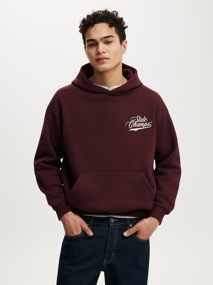 Cotton On Red Box Fit Graphic Hoodie - Image 1 of 4 Cotton On Red Box Fit Graphic Hoodie - Image 1 of 4