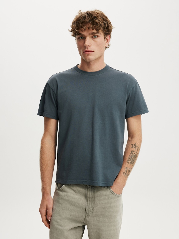 Cotton On Blue Fitted T-Shirt - Image 1 of 4 Cotton On Blue Fitted T-Shirt - Image 1 of 4