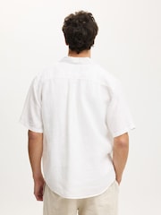 Cotton On White Short Sleeve Relaxed Linen Shirt - Image 2 of 5