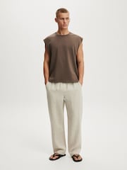 Cotton On Cream Baggy Linen Trousers - Image 3 of 5
