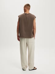 Cotton On Cream Baggy Linen Trousers - Image 4 of 5