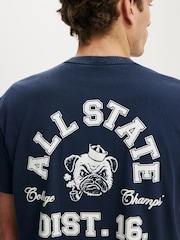 Cotton On Blue Fitted Graphic T-Shirt - Image 3 of 4