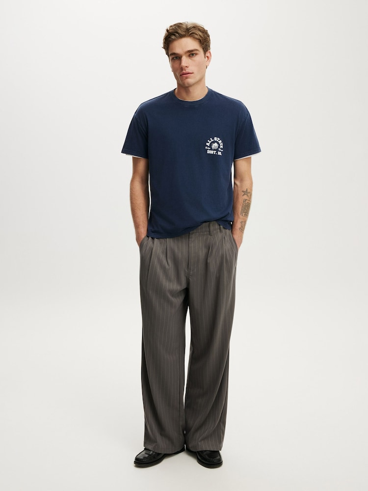 Cotton On Blue Fitted Graphic T-Shirt - Image 4 of 4