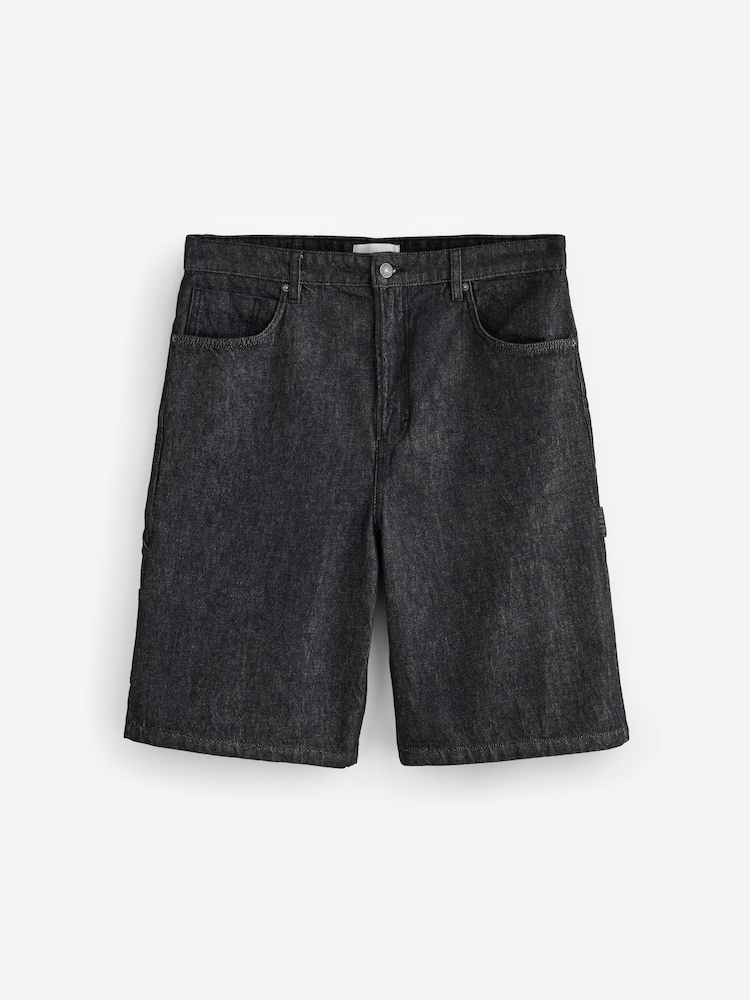 Cotton On Black Super Baggy Jort Shorts - Image 1 of 1 Cotton On Black Super Baggy Jort Shorts - Image 1 of 1