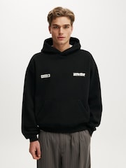 Cotton On Black Box Fit Graphic Hoodie - Image 1 of 4