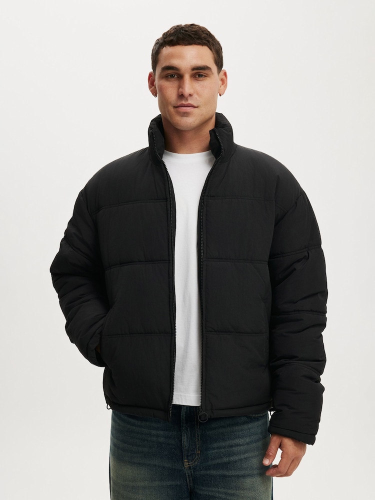 Cotton On Jet Black Puffer Jacket - Image 1 of 4 Cotton On Jet Black Puffer Jacket - Image 1 of 4