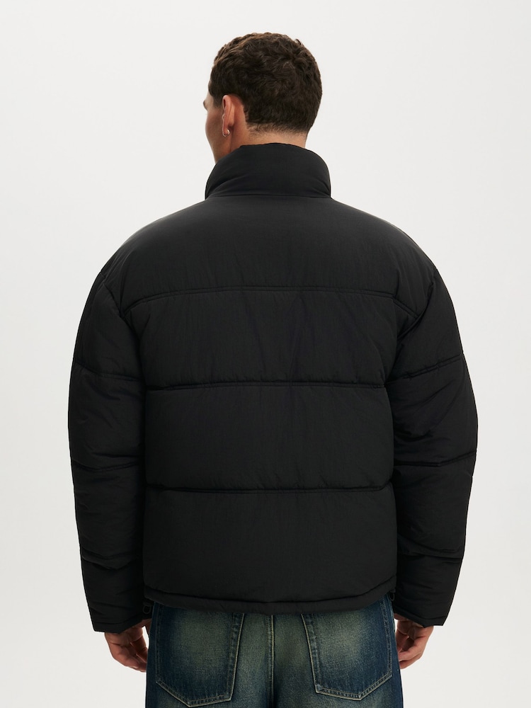 Cotton On Jet Black Puffer Jacket - Image 2 of 4 Cotton On Jet Black Puffer Jacket - Image 2 of 4