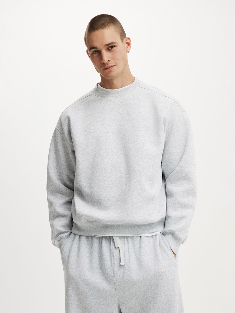 Cotton On Grey Box Fit Crew Neck Pullover Jumpers - Image 1 of 4 Cotton On Grey Box Fit Crew Neck Pullover Jumpers - Image 1 of 4