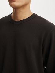 Cotton On Bitter Brown Waffle Cropped Fit Textured Long Sleeve T-Shirt - Image 4 of 4