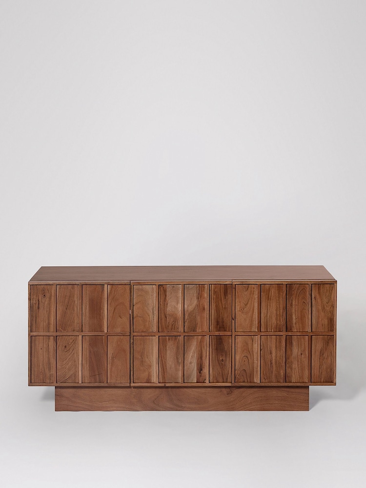 Swoon Mid Brown Sandon Acacia Wood 3 Door Media Unit - Image 2 of 7