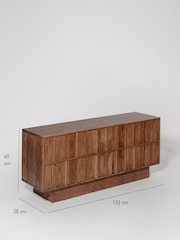 Swoon Mid Brown Sandon Acacia Wood 3 Door Media Unit - Image 7 of 7
