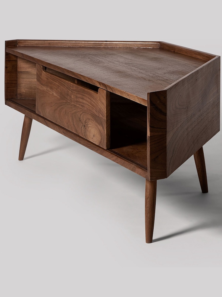 Swoon Mid Brown Southwark Acacia Wood 1 Door Media Unit - Image 5 of 5