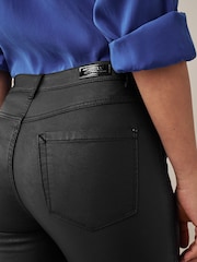Only Black High Waisted Faux Leather Coated Skinny Jeans - Image 5 of 5