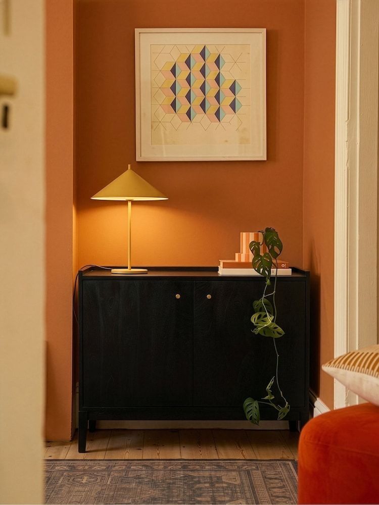 Swoon Black Newham Mango Wood 2 Door Sideboard - Image 1 of 10 Swoon Black Newham Mango Wood 2 Door Sideboard - Image 1 of 10