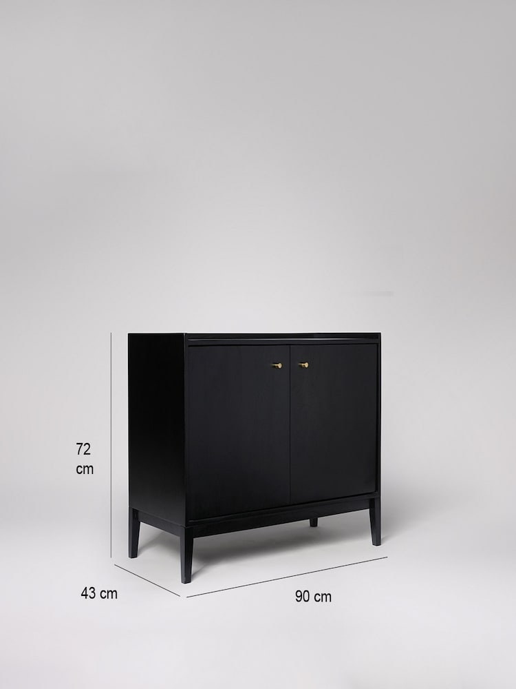 Swoon Black Newham Mango Wood 2 Door Sideboard - Image 10 of 10 Swoon Black Newham Mango Wood 2 Door Sideboard - Image 10 of 10